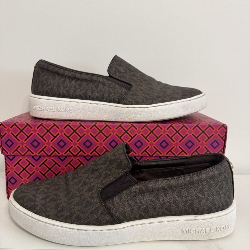 MICHAEL KORS Keaton Logo Slip-On Sneakers Size 7.5